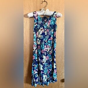 Art Class Floral Kids Dress - Blue and Pink